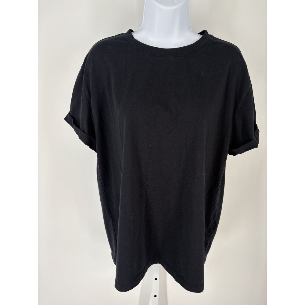 Land’s End Black Short Sleeve Tee | Women’s Classic Crew Neck Casual T-Shirt